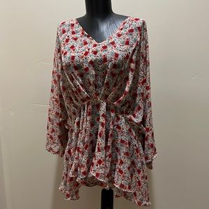 Hayden floral sheer long blouse medium